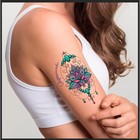 Татуировка на тело цветная "Цветок лотоса - Совершенство" 10,5х6 см - Фото 4