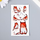 Татуировка на тело цветная "Рыжий котик" 10,5х6 см - Фото 1