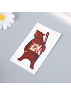 Переводная тату на тело цветная «Медведь с битой», 10.5×6 см 9323538