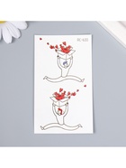 Переводные тату цветные «Парень с коробкой сердец», временные татуировки, 10.5×6 см - Фото 3