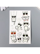 Переводные тату на тело цветные «Котик-крутыш», светится в темноте, 12×7.5 см - фото 42886122