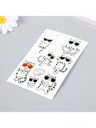 Переводные тату на тело цветные «Котик-крутыш», светится в темноте, 12×7.5 см - фото 42886123