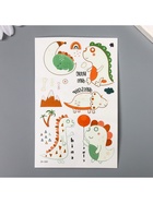 Переводные тату на тело цветные «Дракошки. Каменный век», светящаяся в темноте, 12×7.5 см - фото 43738207