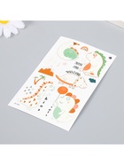 Переводные тату на тело цветные «Дракошки. Каменный век», светящаяся в темноте, 12×7.5 см - фото 43738208