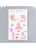 Переводные тату на тело цветные «Радости единорога», 12×7.5 см 9323571