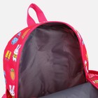 Рюкзак детский на молнии, наружный карман, цвет малиновый - фото 6820936