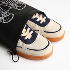 Мешок для обуви на шнурке, с прозрачной вставкой, принтом, размер 27×0.5×36 см, спанбонд, чёрный - Фото 4