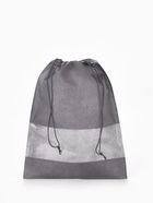 Мешок для обуви на шнурке, с прозрачной вставкой, однотонный, размер 27×0.5×36 см, серый - Фото 3