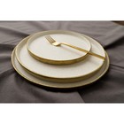 Блюдо фарфоровое сервировочное с бортиком Magistro Poursephona, d=20 см, бежевый - Фото 9