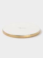 Блюдо фарфоровое сервировочное с бортиком Magistro Poursephona, d=20 см, бежевый - Фото 5