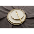 Блюдо фарфоровое сервировочное с бортиком Magistro Poursephona, d=20 см, бежевый - Фото 9