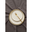 Блюдо фарфоровое сервировочное с бортиком Magistro Poursephona, d=20 см, бежевый - Фото 10