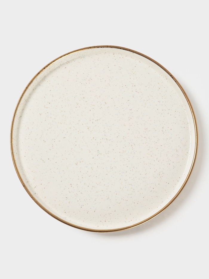 Блюдо фарфоровое сервировочное с бортиком Magistro Poursephona, d=25.5 см, бежевый - Фото 1