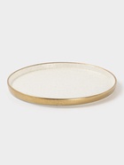 Блюдо фарфоровое сервировочное с бортиком Magistro Poursephona, d=25.5 см, бежевый - Фото 4