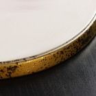 Блюдо фарфоровое сервировочное с бортиком Magistro Poursephona, d=25,5 см, цвет бежевый - Фото 5