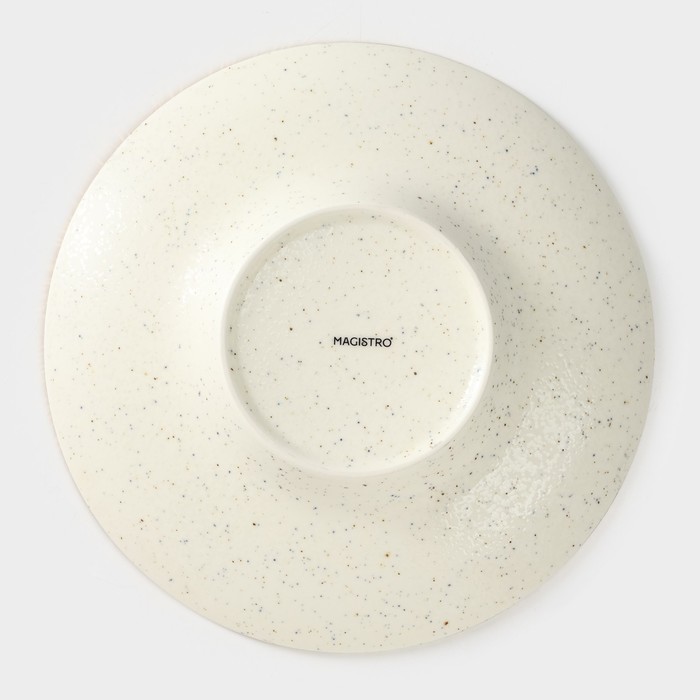 Тарелка фарфоровая для пасты Magistro Poursephona, 140 мл, d=21 см, цвет бежевый - фото 1907641303