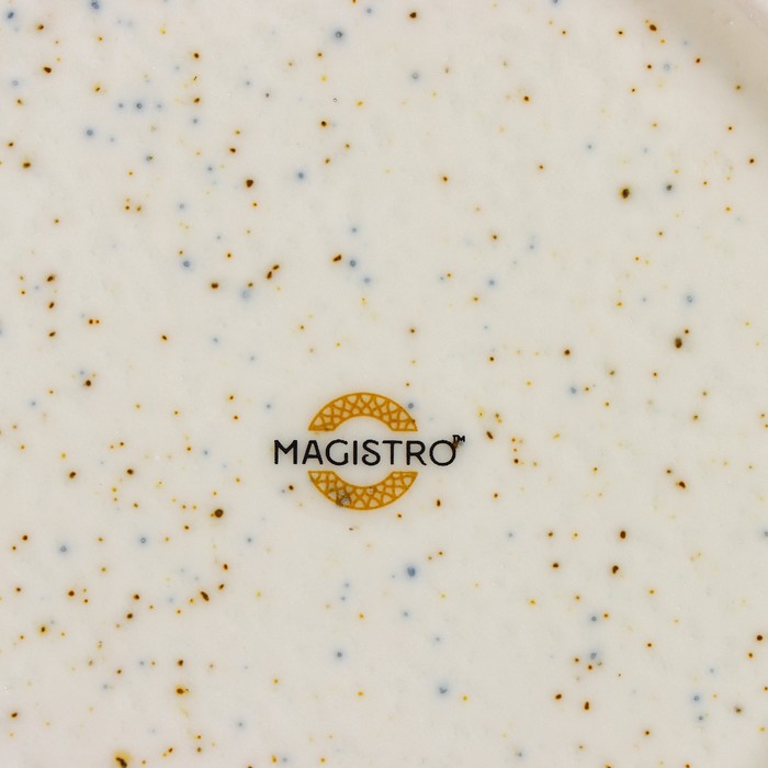 Тарелка фарфоровая для пасты Magistro Poursephona, 140 мл, d=21 см, цвет бежевый - фото 1907641305