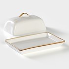 Маслёнка Magistro «Церера», 18×12 см, фарфор, белая - Фото 3