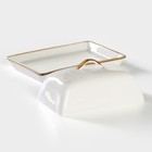 Маслёнка Magistro «Церера», 18×12 см, фарфор, белая - Фото 4