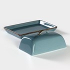 Маслёнка Magistro «Церера», 18×12 см, фарфор, голубая - Фото 9