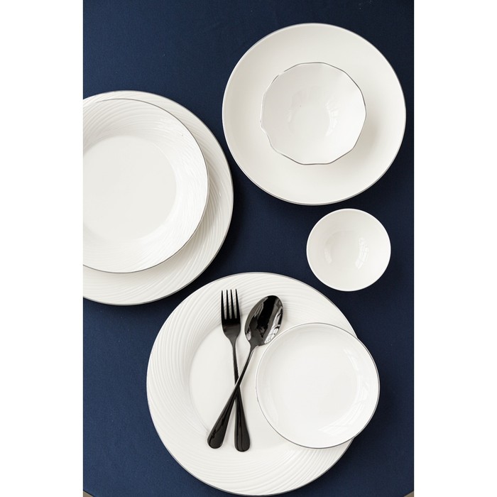 Тарелка фарфоровая пирожковая Magistro La Perle, d=15 см, цвет белый - фото 1928097823