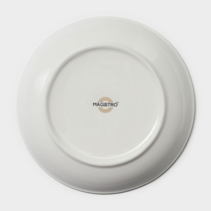 Тарелка фарфоровая пирожковая Magistro La Perle, d=15 см, цвет белый - фото 1928097820