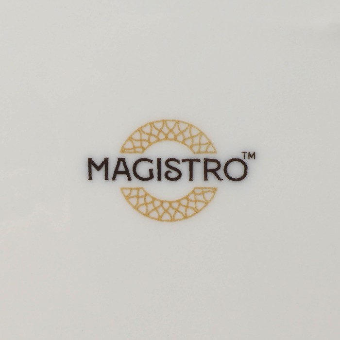Тарелка фарфоровая пирожковая Magistro La Perle, d=15 см, цвет белый - фото 1909102868