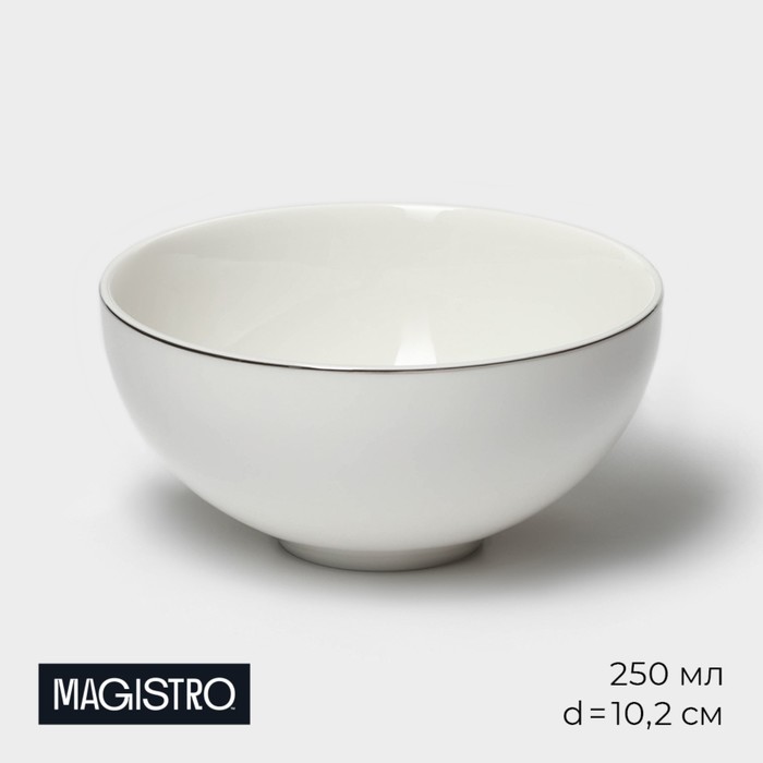 Салатник фарфоровый Magistro La Perle, 250 мл, d=10,2 см, цвет белый