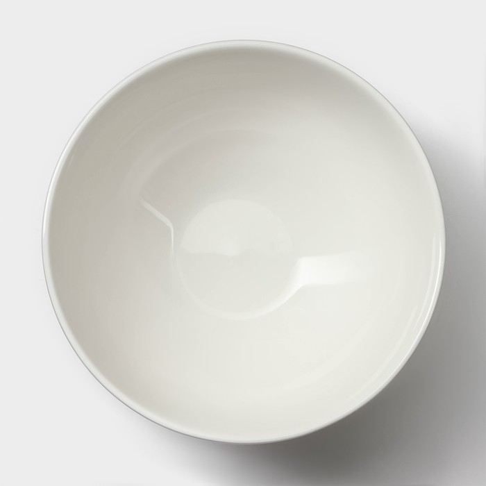 Салатник фарфоровый Magistro La Perle, 600 мл, d=15 см, цвет белый - фото 1909102894