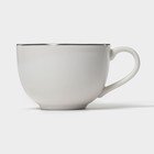 Кофейная пара фарфоровая Magistro La Perle, 2 предмета: чашка 100 мл, блюдце d=11,5 см, цвет белый - Фото 5