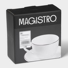 Кофейная пара фарфоровая Magistro La Perle, 2 предмета: чашка 100 мл, блюдце d=11.5 см, цвет белый - Фото 9