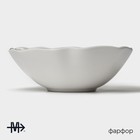 Салатник Magistro La Perle, 650 мл, d=17.5 см, фарфор, белый - Фото 2