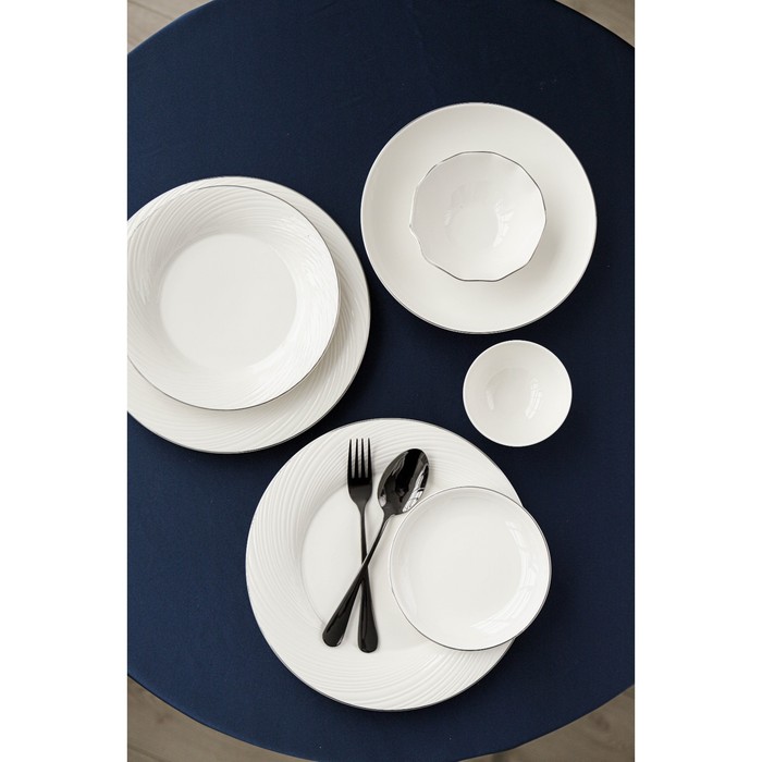 Тарелка фарфоровая пирожковая с утолщённым краем Magistro La Perle, d=16 см, цвет белый - фото 1928097893