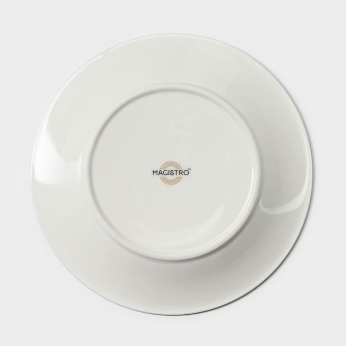 Тарелка фарфоровая пирожковая с утолщённым краем Magistro La Perle, d=16 см, цвет белый - фото 1928097891