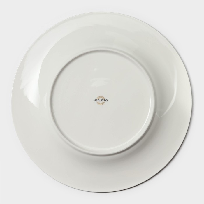Тарелка фарфоровая обеденная с утолщённым краем Magistro La Perle, d=27 см, цвет белый - фото 1928097905