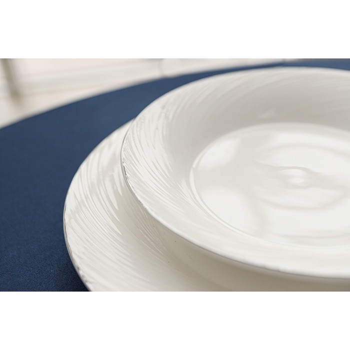 Тарелка фарфоровая глубокая с утолщённым краем Magistro La Perle, 580 мл, d=22 см, цвет белый - фото 1885574659