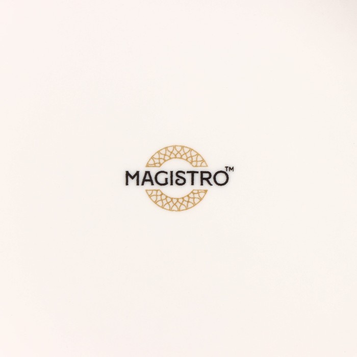 Тарелка фарфоровая глубокая с утолщённым краем Magistro La Perle, 580 мл, d=22 см, цвет белый - фото 1885574657
