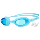 Очки для плавания ONLYTOP, беруши, цвет голубой - фото 319289787