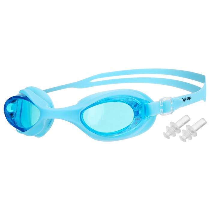 Очки для плавания ONLYTOP, беруши, цвет голубой - Фото 1