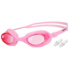 Очки для плавания ONLYTOP, беруши, цвет светло-розовый - фото 3891778
