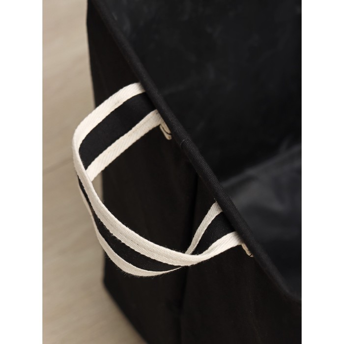 Корзина для белья квадратная Доляна Laundry, 33×33×33 см, цвет чёрный - фото 1910576102