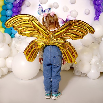 Фольгированные крылья «Бабочка», 122 см., золото