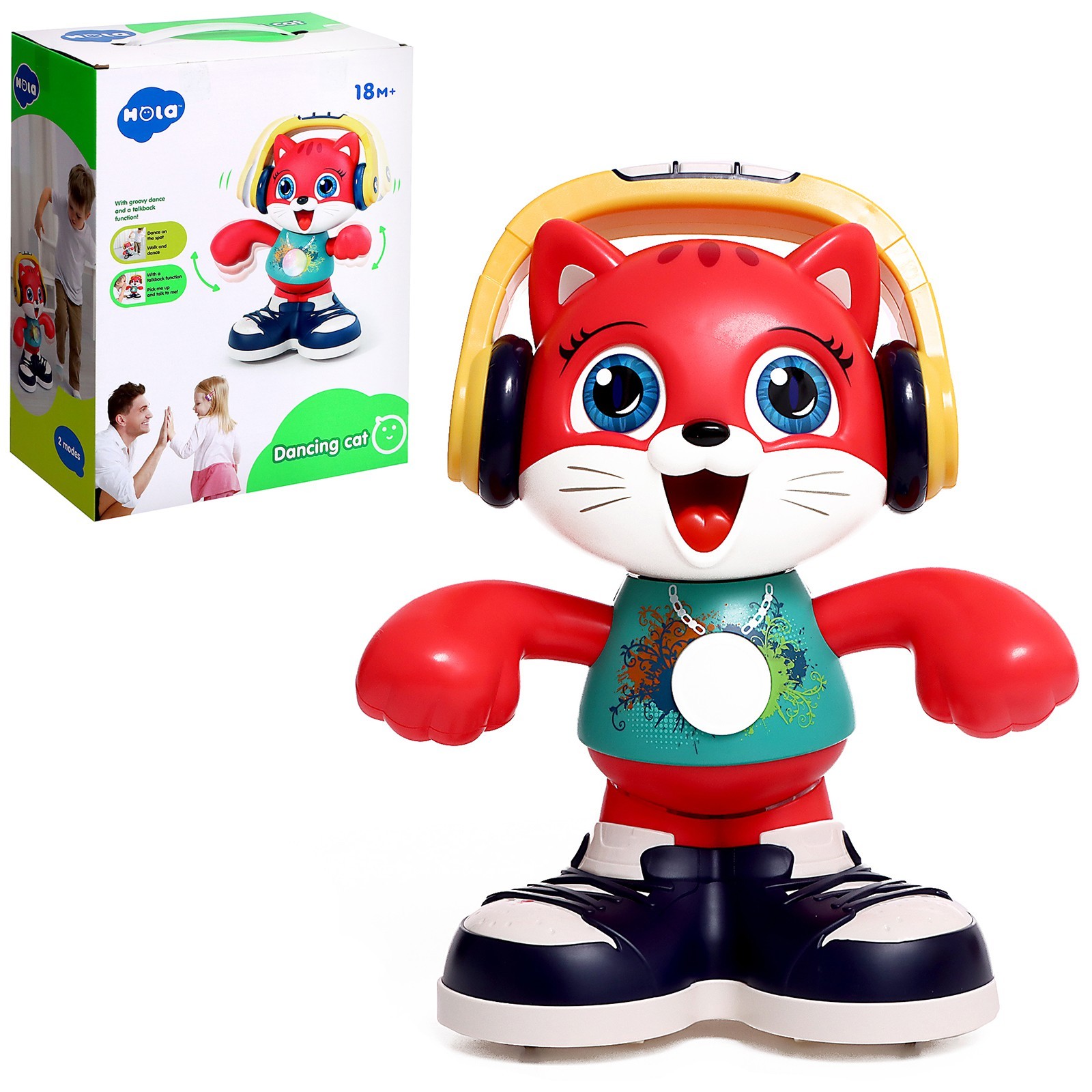 Интерактивная игрушка «Танцующий кот», с функцией повторения, ездит ...