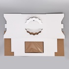 Коробка под торт 3 окна, с ручками, белая, 28×28×20 см - Фото 6