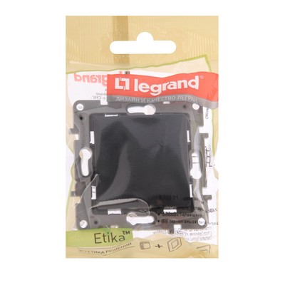 Механизм выключателя Legrand Etika Plus, СП, одноклавишный, автоматические клеммы, антрацит