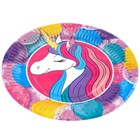 Тарелка одноразовая бумажная «С Днем Рождения!», 18 см, Минни Маус и Единорог (комплект 10 шт) - фото 25273900