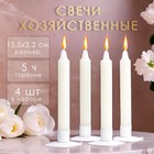 Набор свечей хозяйственных, 4 шт, 2,2х17 см, 5 ч, в коробке - фото 3066370
