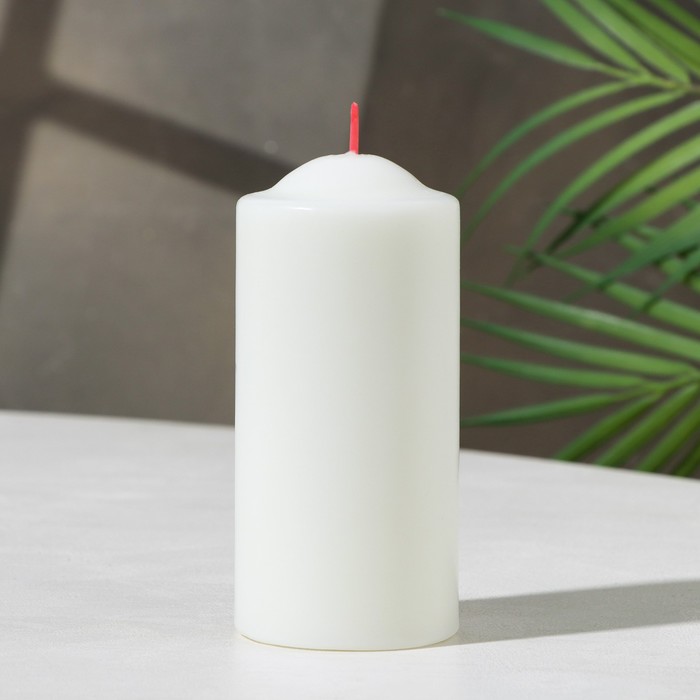 Свеча - столбик, 12х5,6 см, белая - Фото 1
