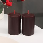 Набор свечей-столбиков 2 шт, 4х6 см, шоколадный трюфель - Фото 3