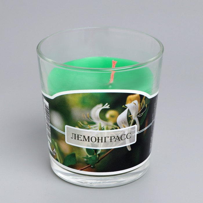 Свеча в стакане ароматическая "Лемонграсс" - фото 1891484496